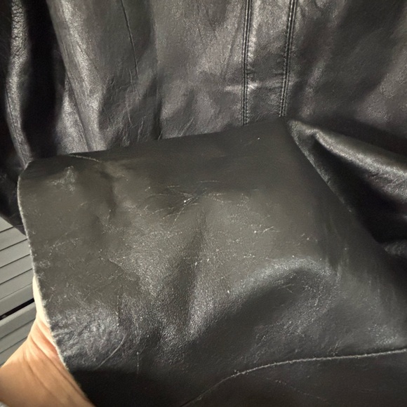 Wilsons Leather Vintage Button Up Black Leather Jacket Men’s Size Medium - Picture 11 of 14